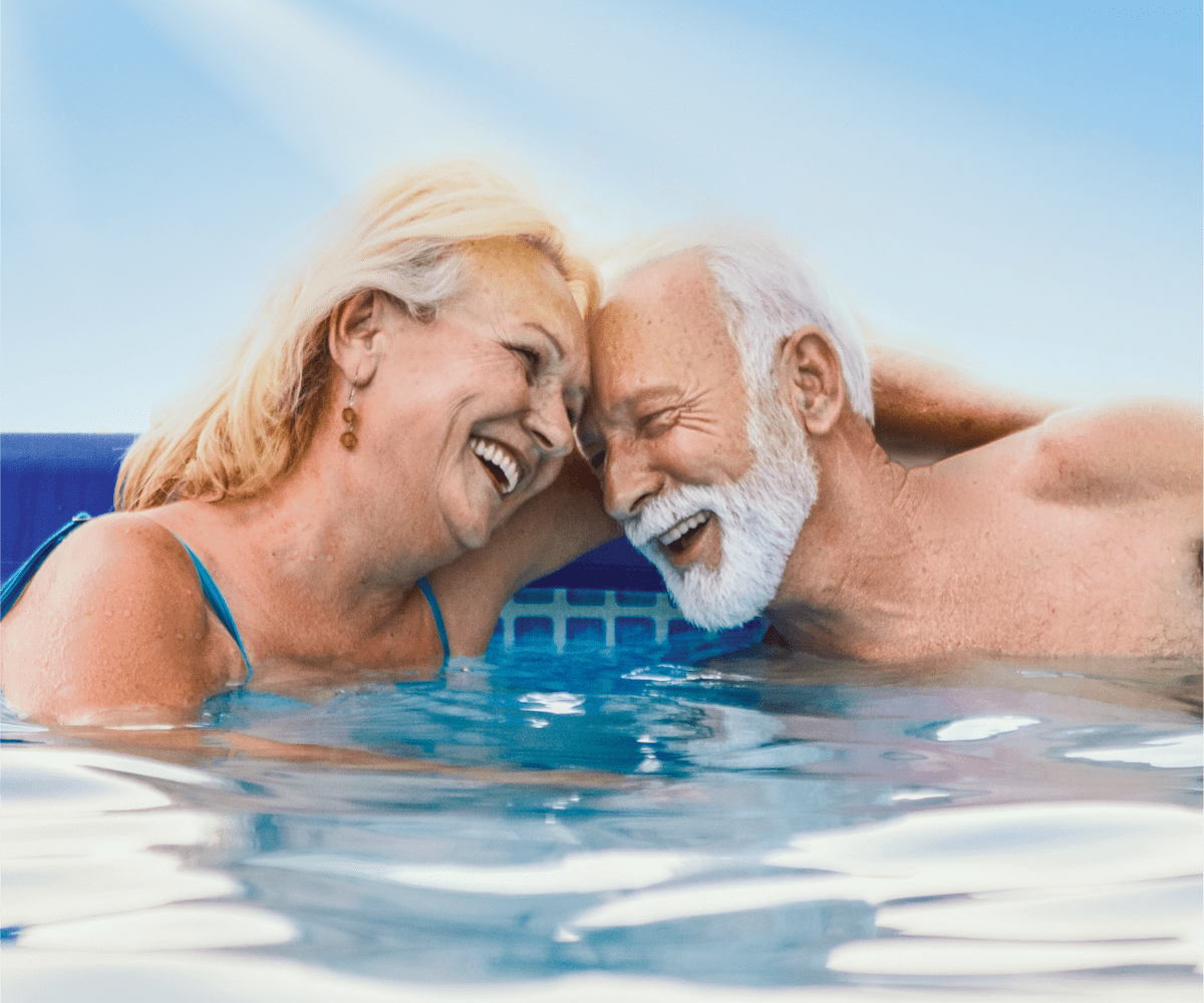 stock photo of couple in pool